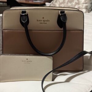 Kate Spade Beige and Brown Tote with Wallet